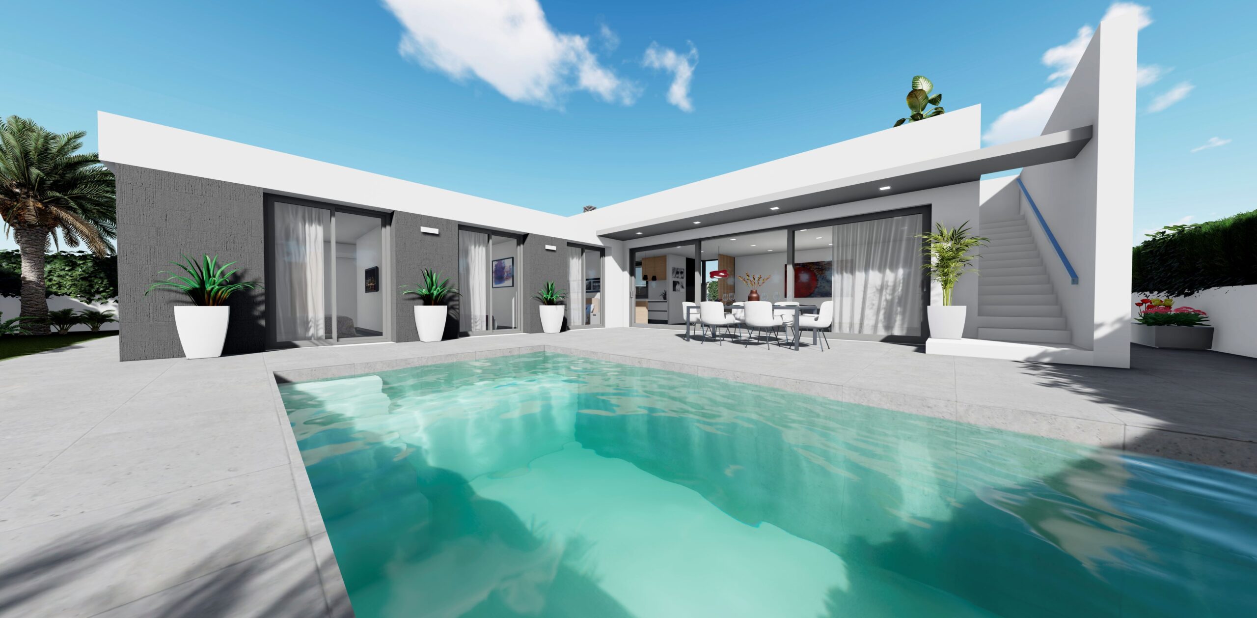 MODERN 3-BED VILLA WITH POOL & SOLARIUM ONLY 400m FROM BEACH