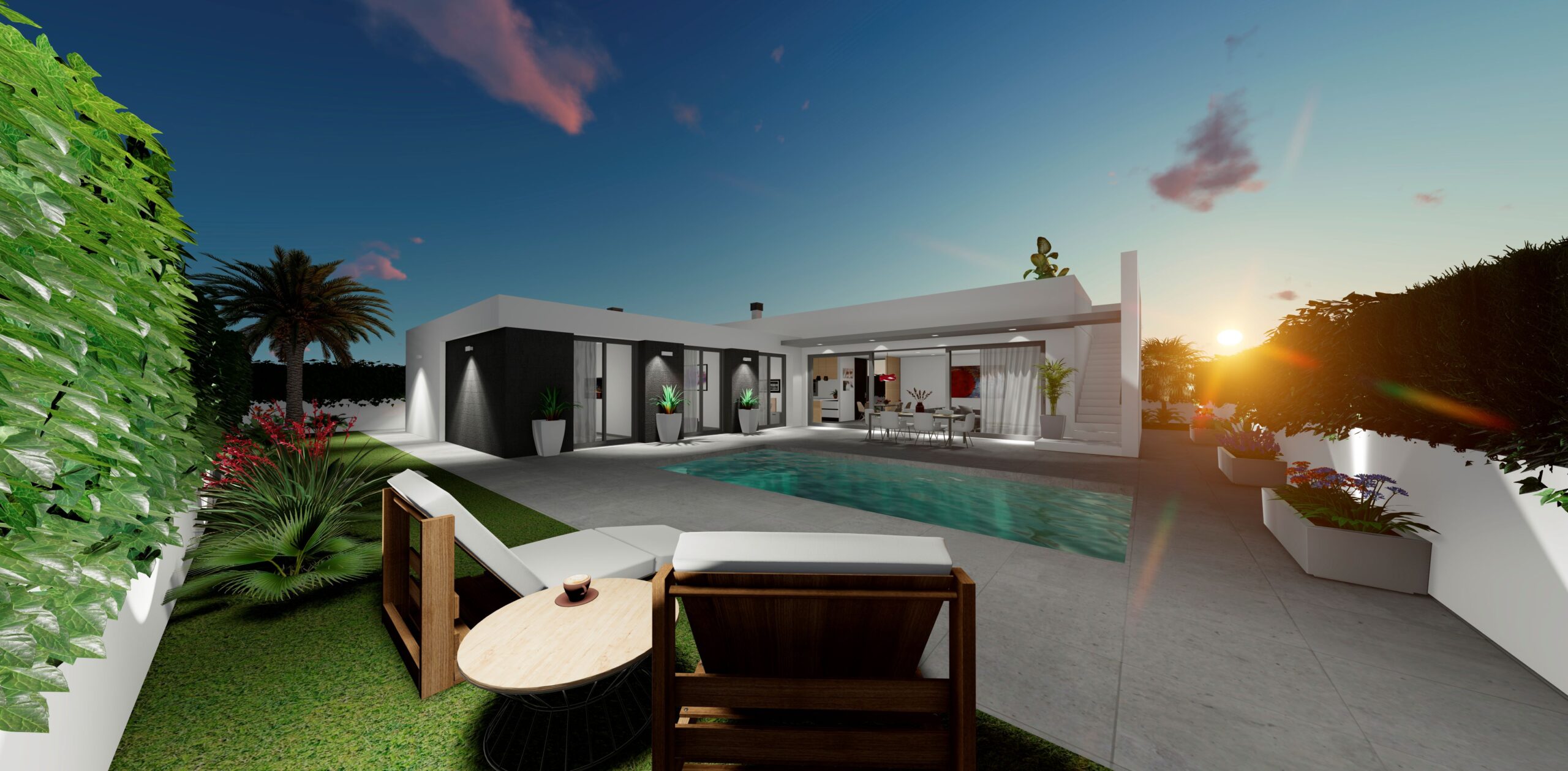 MODERN 3-BED VILLA WITH POOL & SOLARIUM ONLY 400m FROM BEACH