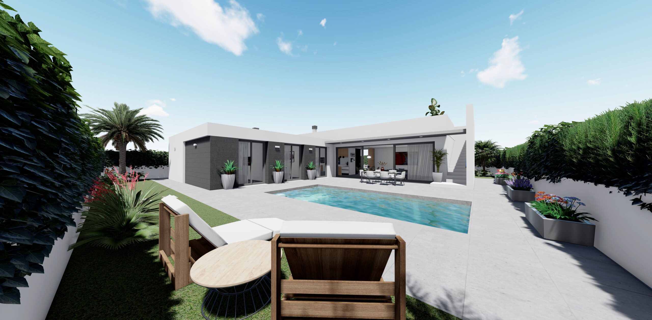 MODERN 3-BED VILLA WITH POOL & SOLARIUM ONLY 400m FROM BEACH