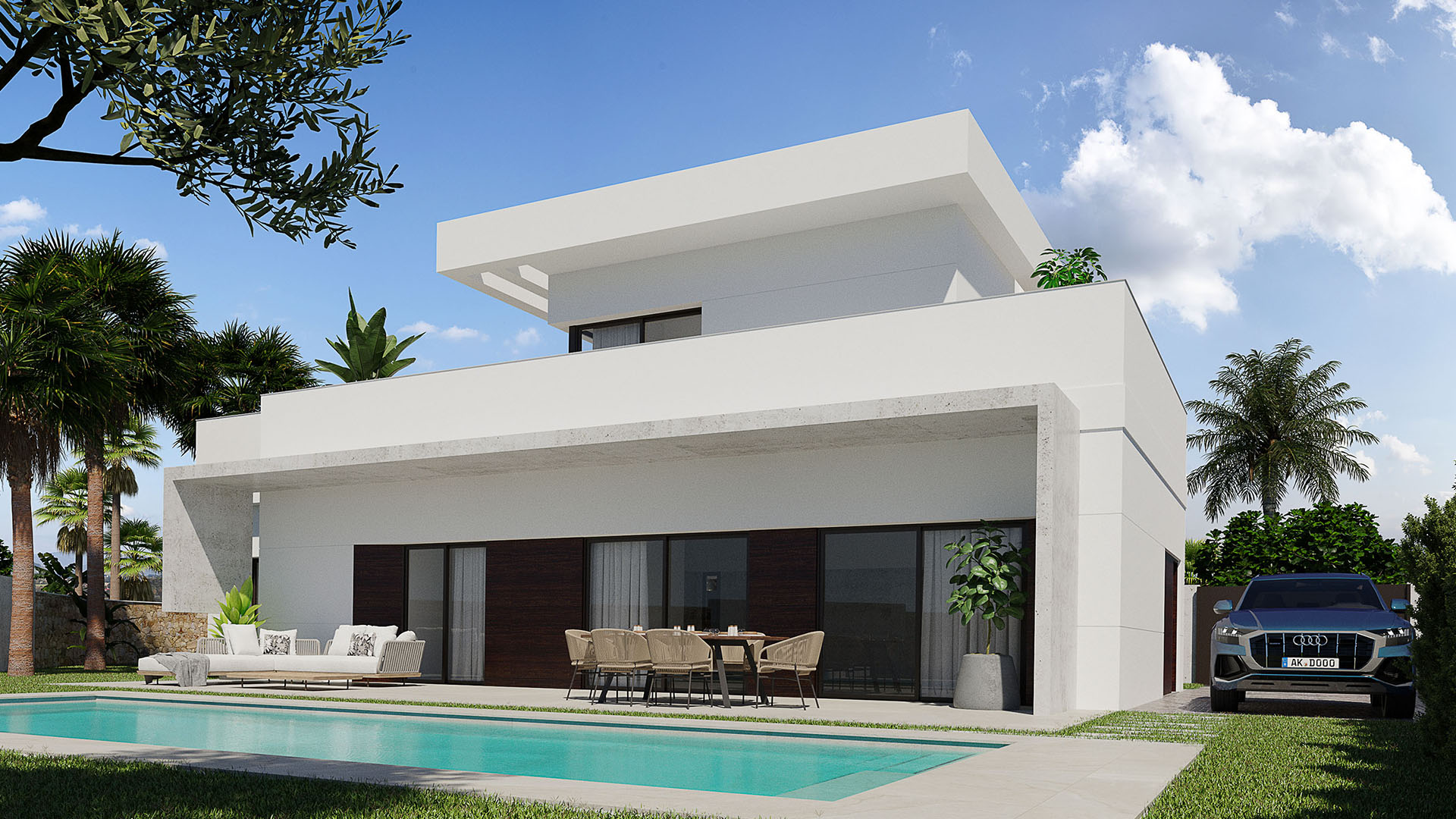 MODERN 3-BED VILLA WITH POOL, SUPERB COUNTRYSIDE & SEA VIEWS